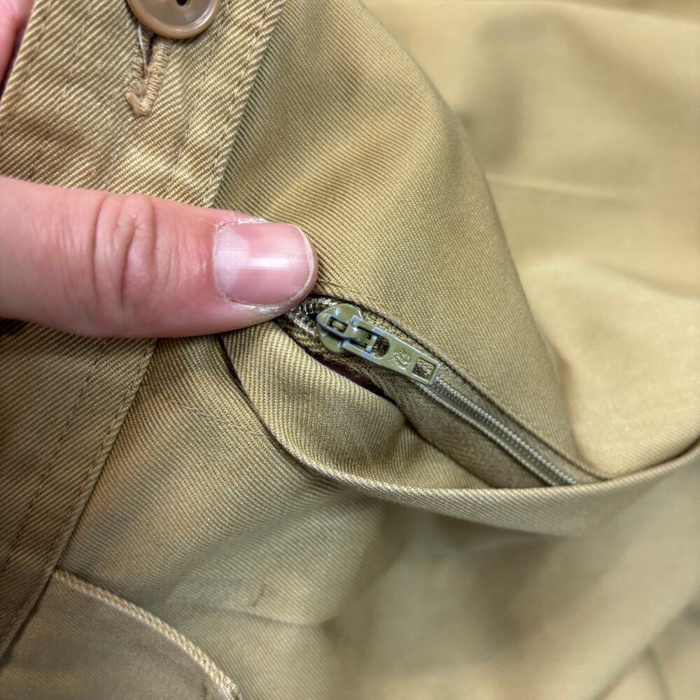 Vintage 70s Calvin Klein Pleated A Line Khaki Skirt Women's 10 Academia Twee - Picture 7 of 11